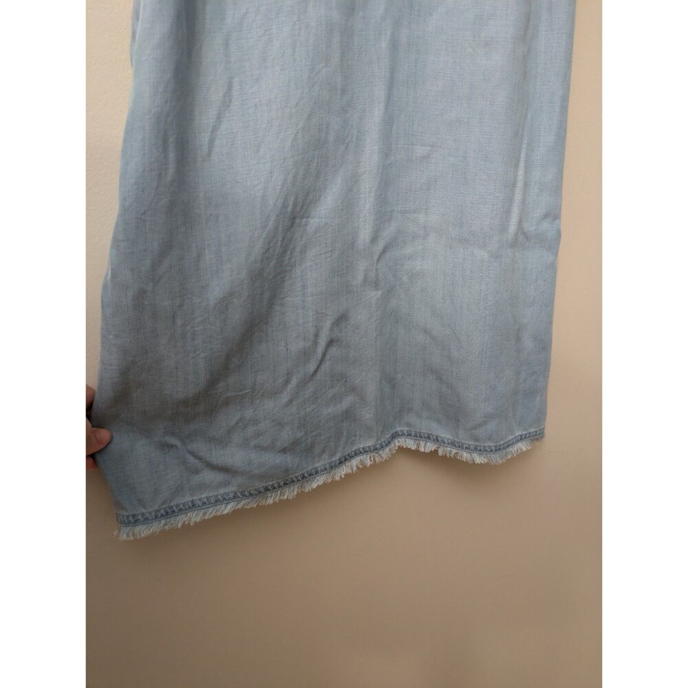 Tommy Bahama Tencel Shift Dress Sleeveless Chambray Pockets Coastal Beachy Small - Picture 4 of 10